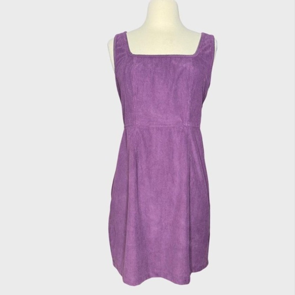 Japna Purple Corduroy Jumper Dress Medium Sleeveless Artsy Alt 90s Style Funky